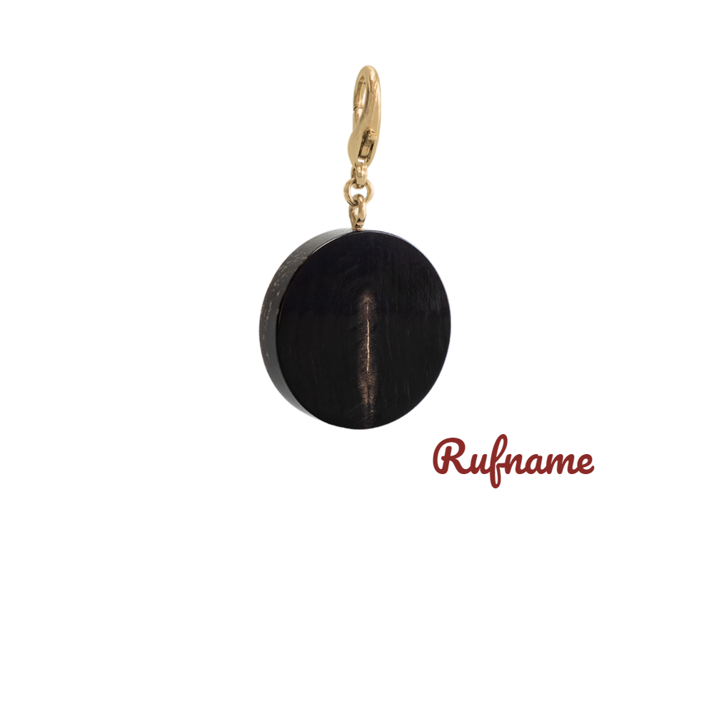 Hundemarke Büffelhorn, schwarz, 30mm