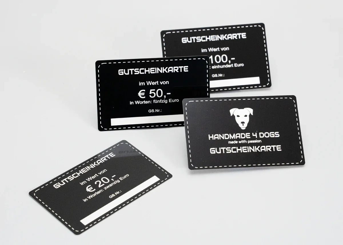 Handmade 4 dogs Gutscheinkarten