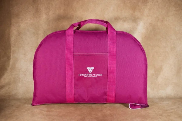 Hundereisebett, Hunde Reisebett-in-pink-handgefertigt-von-handmade-4-dogs