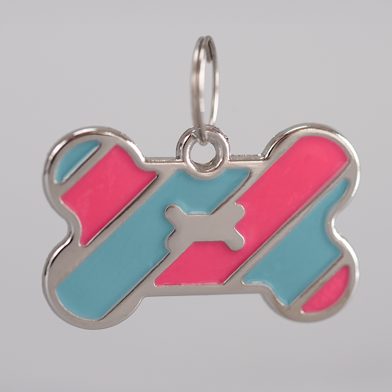 Personalisierte Hundemarke Knochen – Emailliert mit individueller Wunschgravur