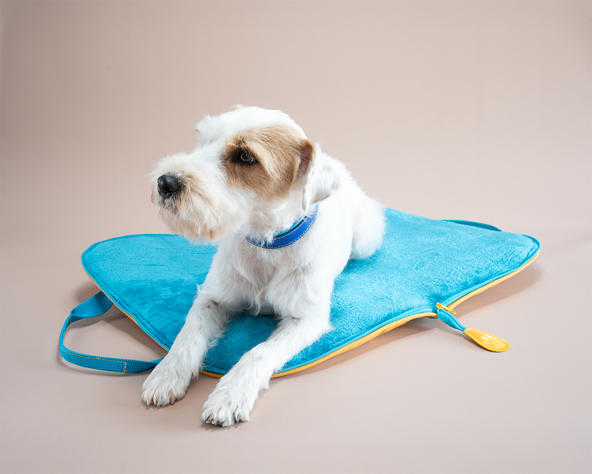 Hunde Reisebett, DOG BED TO GO "sonnengelb & türkis"