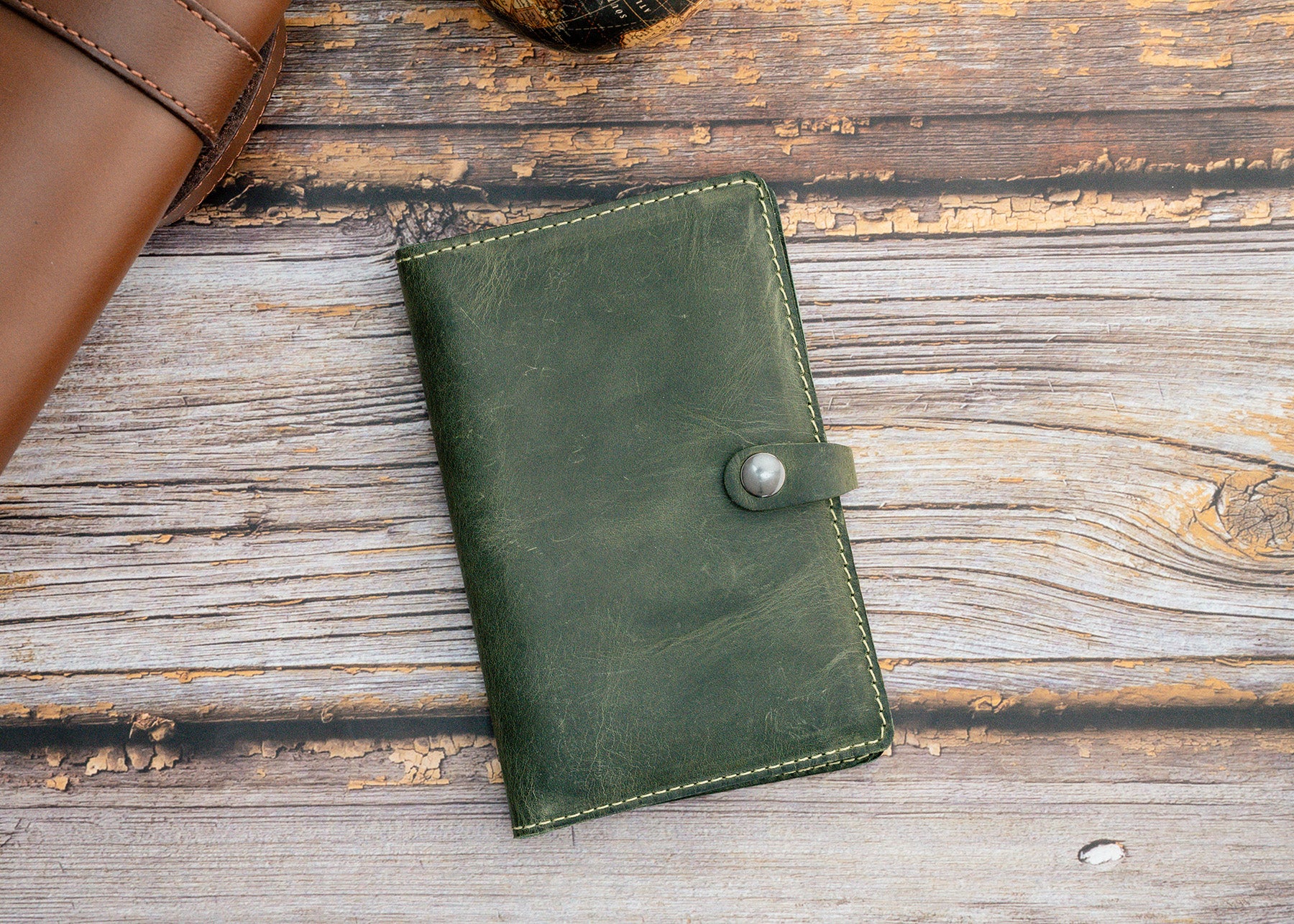 Impfpasshülle olivfarbenes Crazy Horse