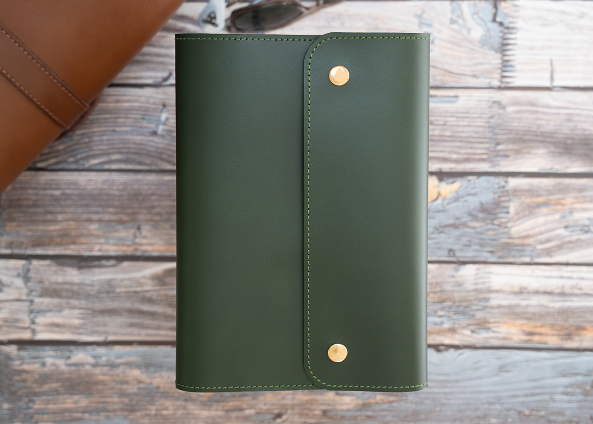 Notizbuch Cover für A5, Dickleder grün