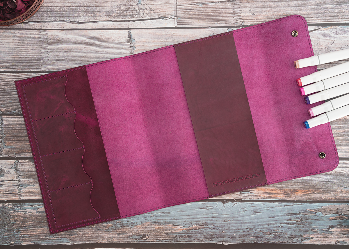 Notizbuch Cover für B5, crazy horse magenta