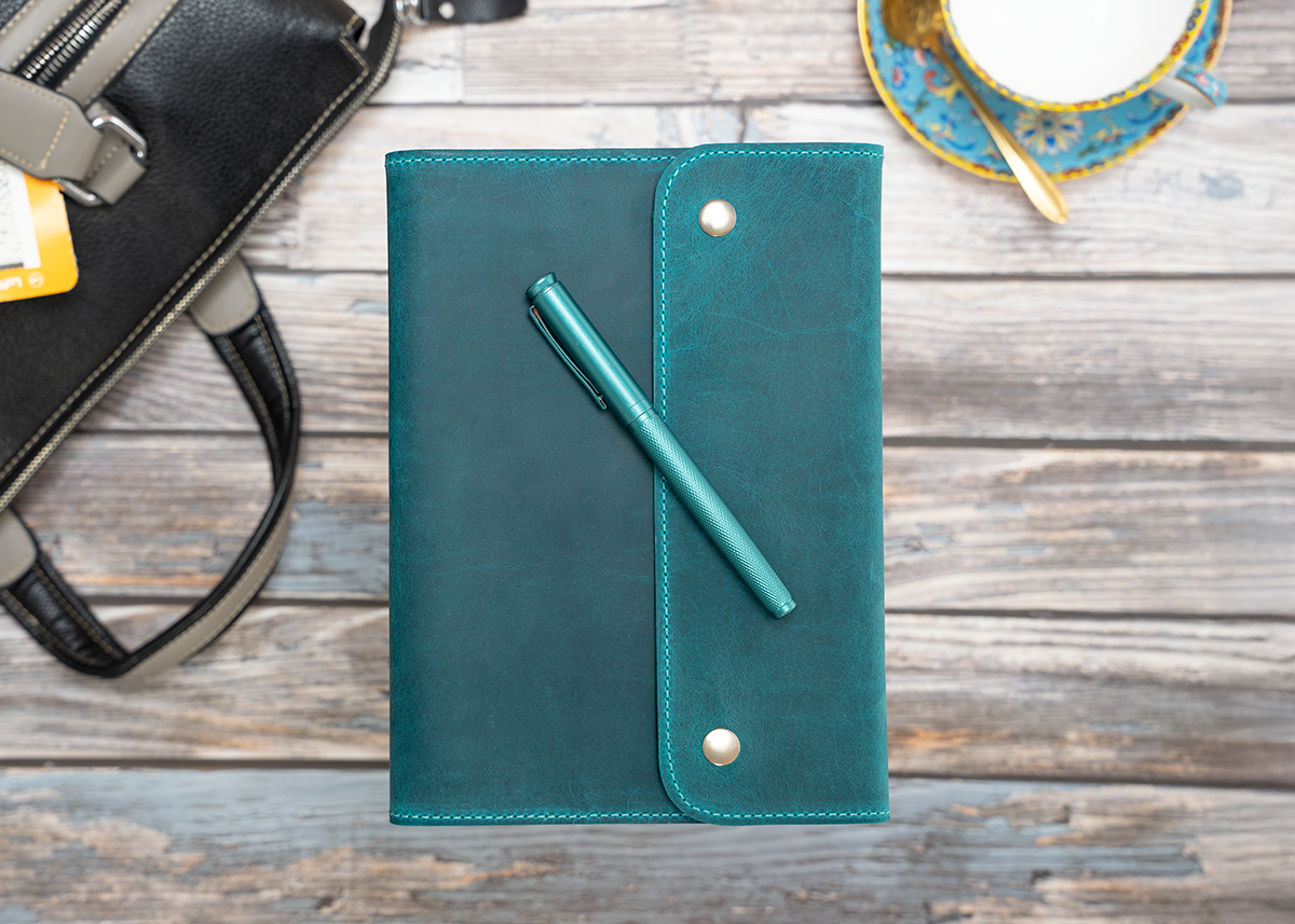 Notizbuch Cover für A5, crazy horse türkis