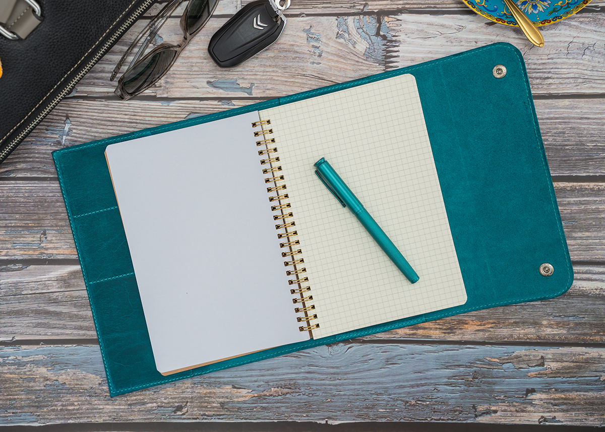 Notizbuch Cover für A5, crazy horse türkis