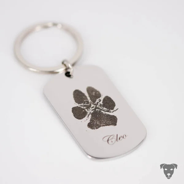 handmade-4-dogs, laser gravierter Schlüsselanhänger, Schmuck mit graviertem Pfotenabdruck, graviertem Nasenabdruck vom Hund, graviertem Baby Fußabdruck, gravierter Fingerabdruck