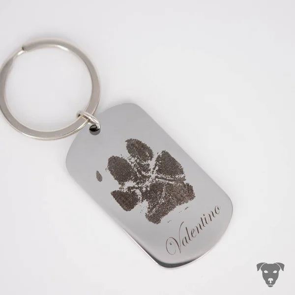 handmade-4-dogs, laser gravierter Schlüsselanhänger, Schmuck mit graviertem Pfotenabdruck, graviertem Nasenabdruck vom Hund, graviertem Baby Fußabdruck, gravierter Fingerabdruck