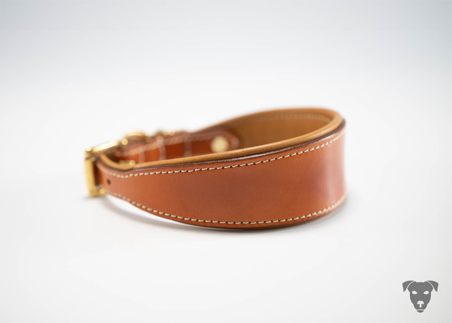 Riemen Halsband - cognac & cognac geschwungene Form