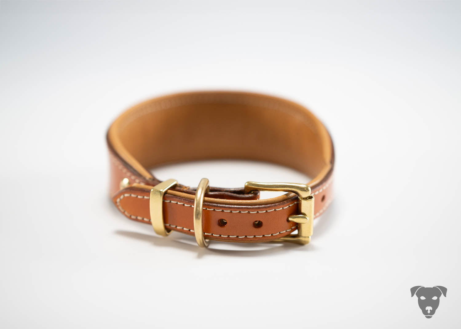 Riemen Halsband - cognac & cognac geschwungene Form