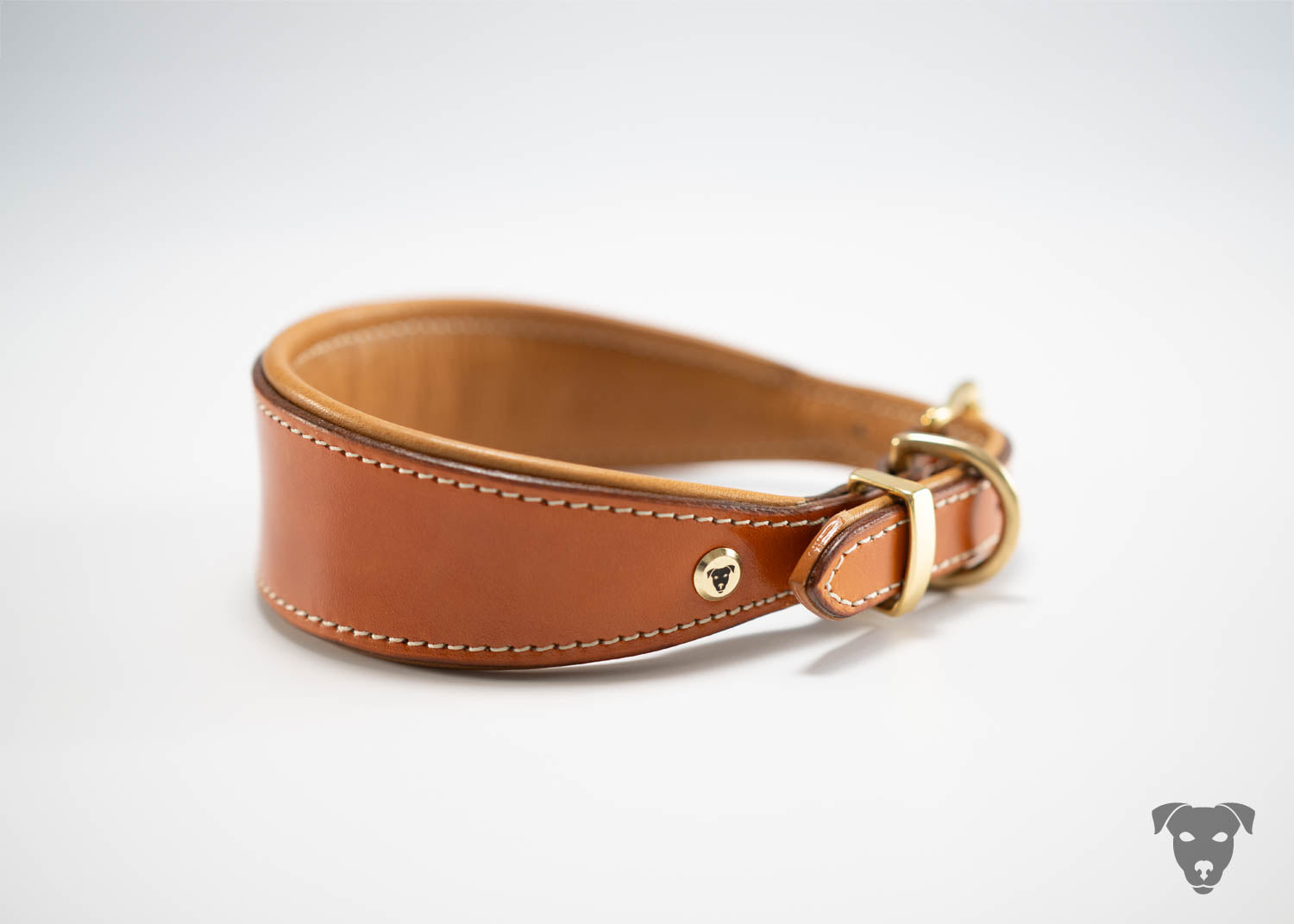 Riemen Halsband - cognac & cognac geschwungene Form