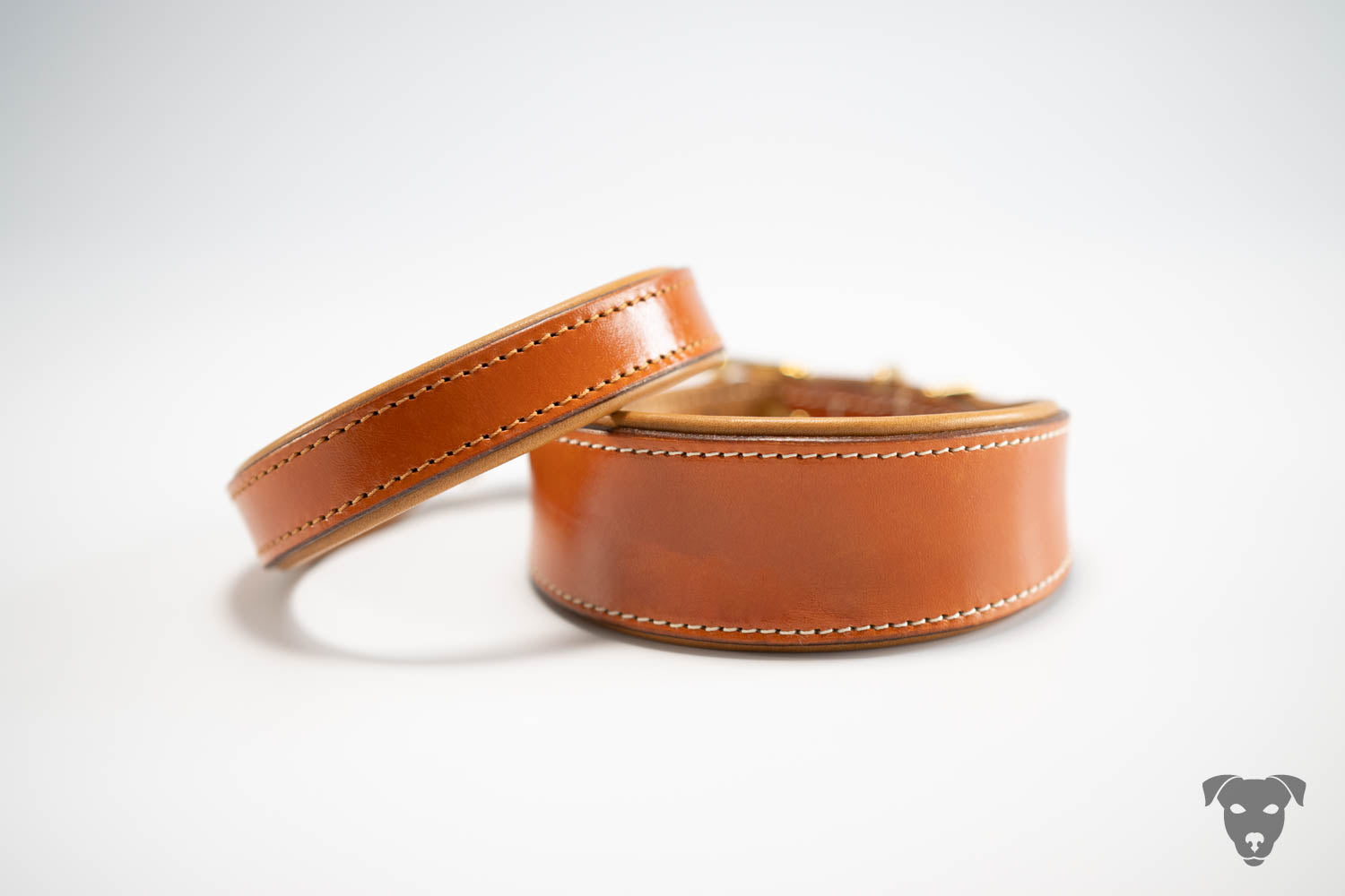 Riemen Halsband - cognac & cognac geschwungene Form