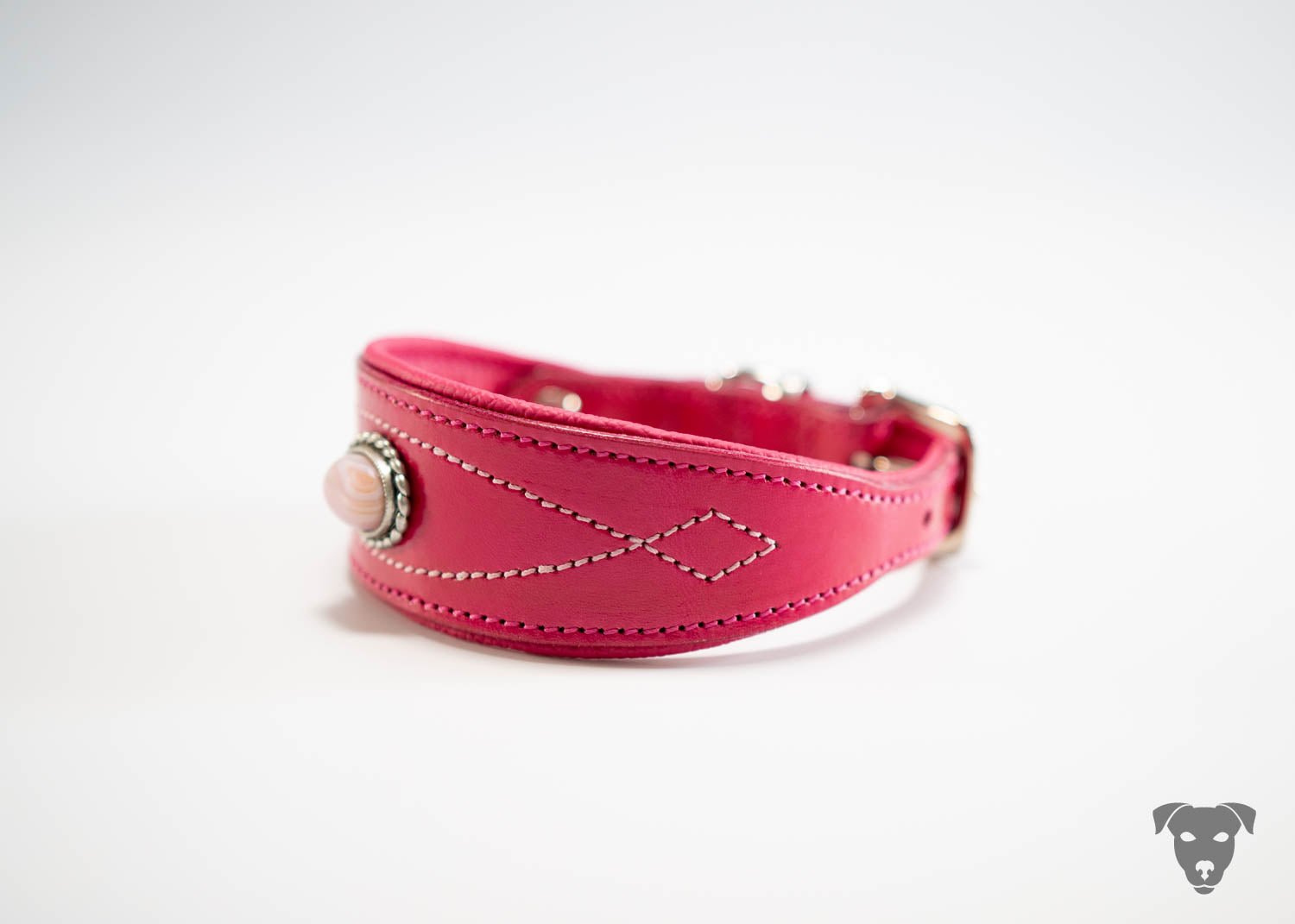 Riemen Halsband, Hunde Halsband handgefertigt, Halsband Konfigurator, DIY Hundehalsband, Riemen Halsband handmade-4-dogs, Gunslinger Stepp, Halsband mit echtem Halbedelstein, Hunde Halsband mit Achat