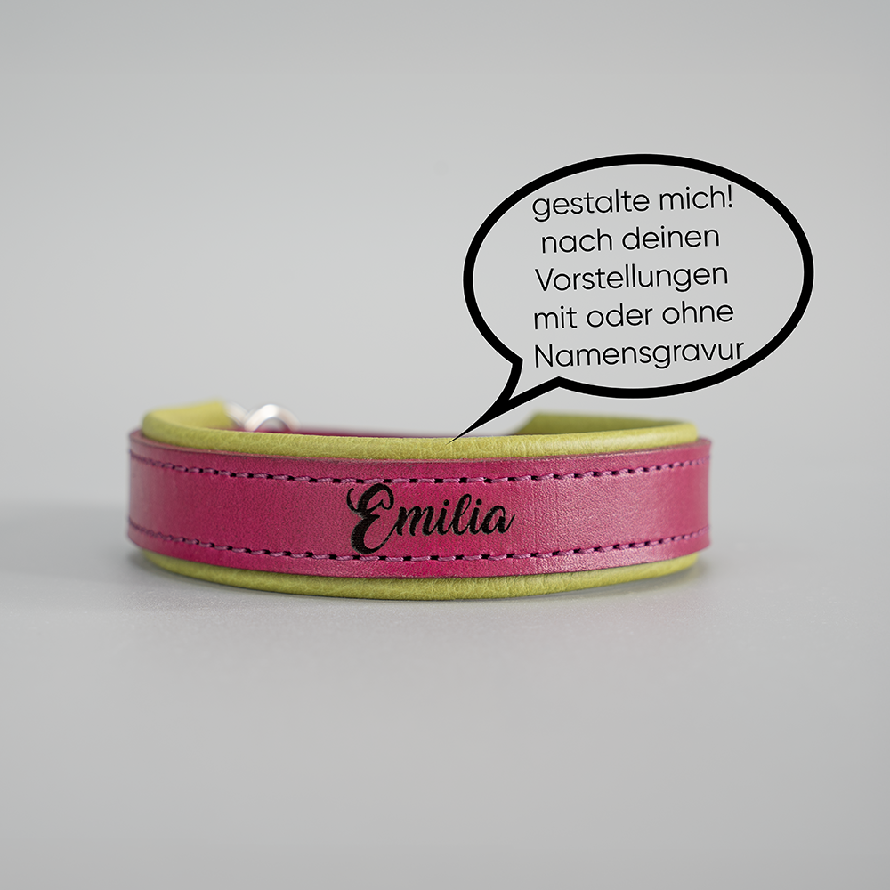 Riemen Halsband mit Leder-Zugstopp