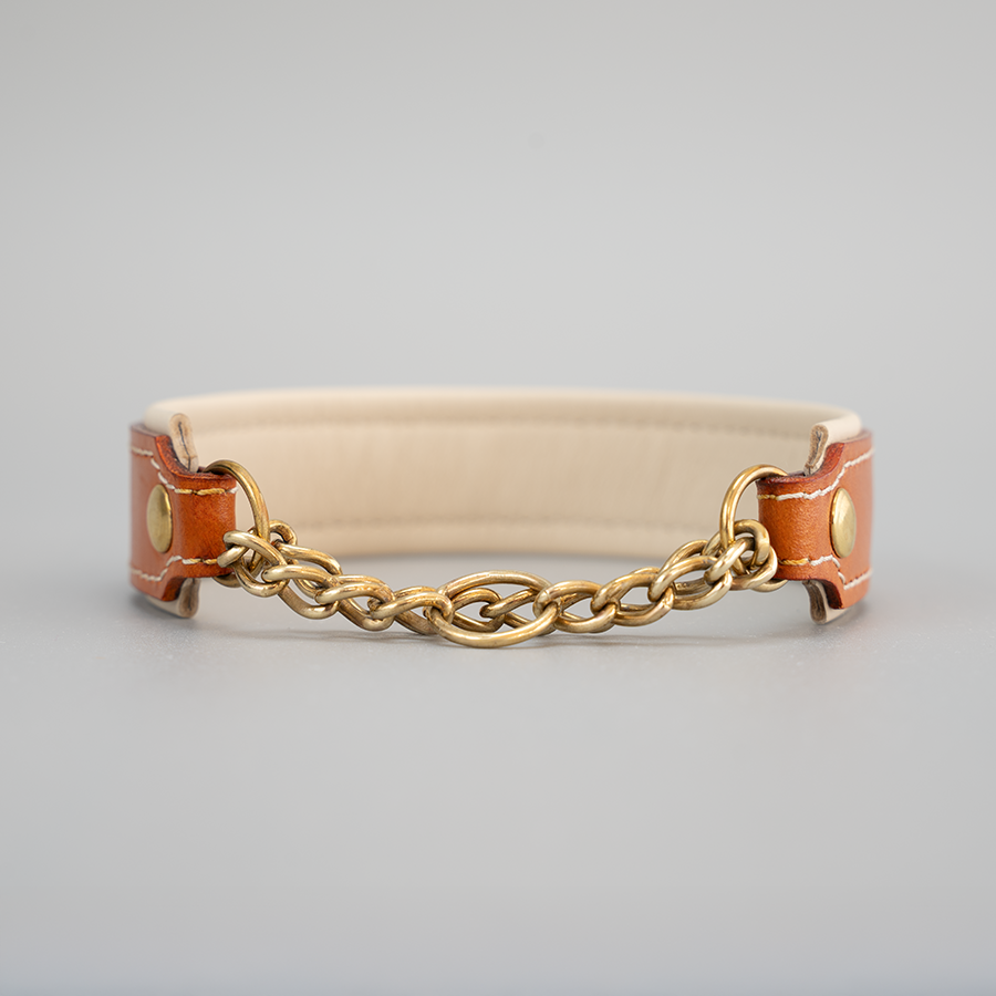 Riemen Halsband mit Kettenzug