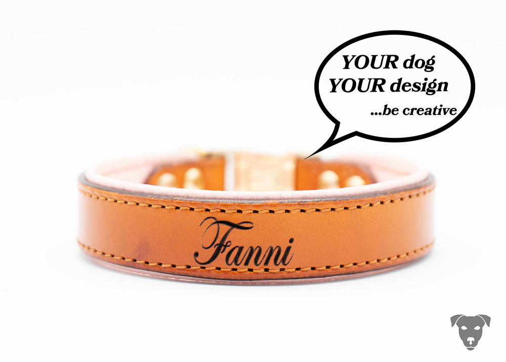 Riemen Halsband mit Namensgravur, Steckverschluss