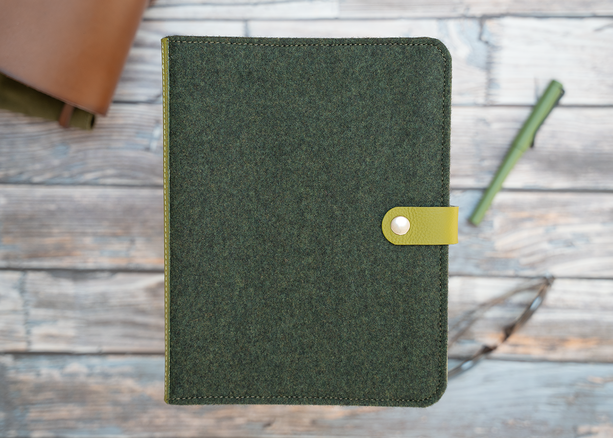 Leder Ringbuch im Filofax-Stil, Tuchloden trifft auf Leder, A5