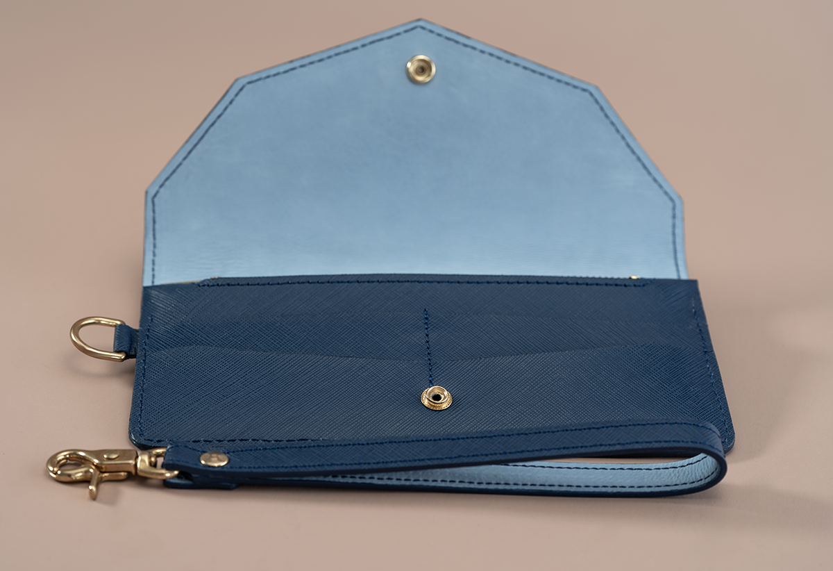 Saffiano Clutch blau, unisex (french navy)