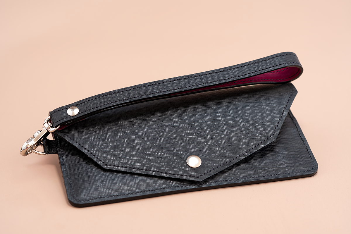 Saffiano Clutch schwarz, unisex