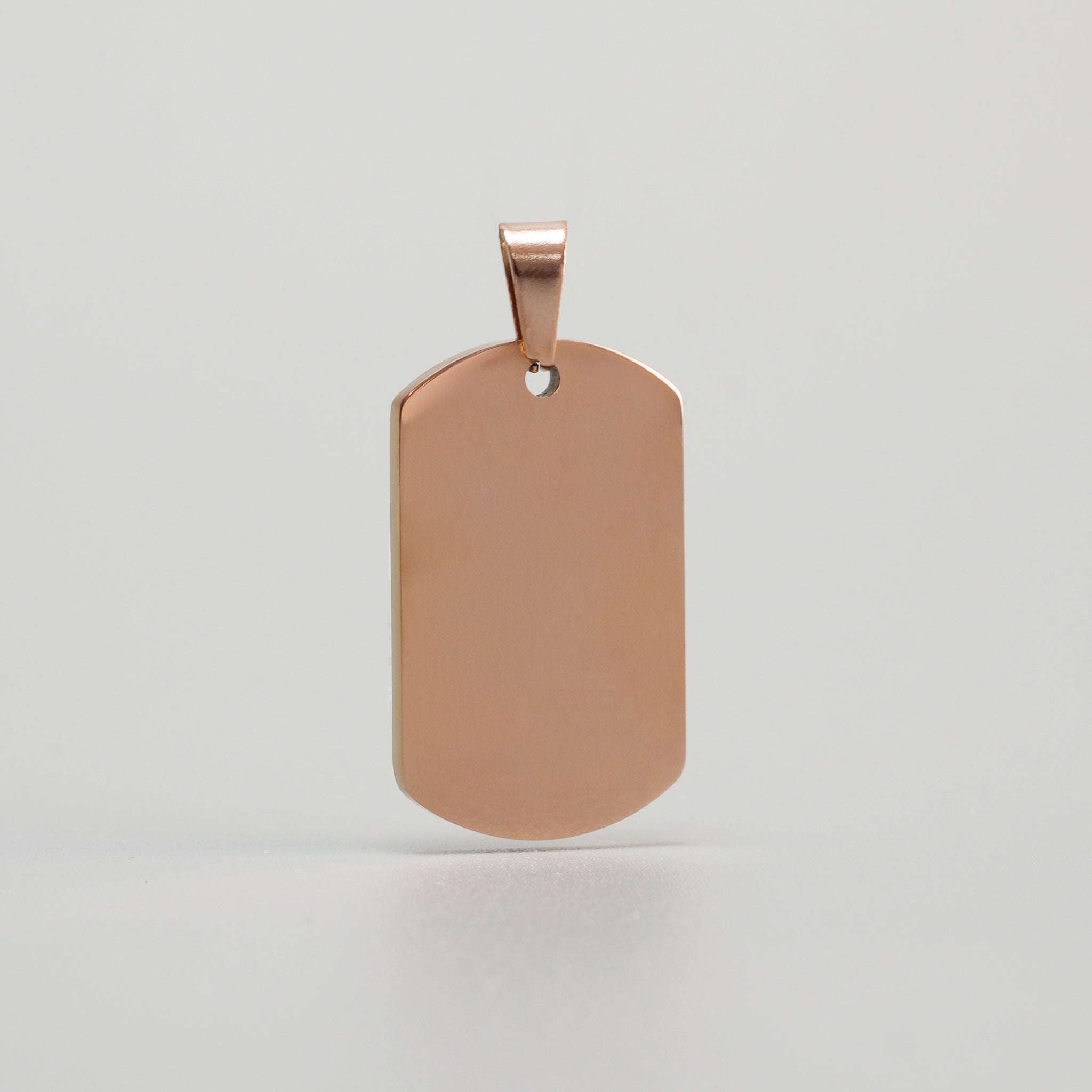 Mini Dog Tag Anhänger aus Edelstahl in Roségold ohne Gravur
