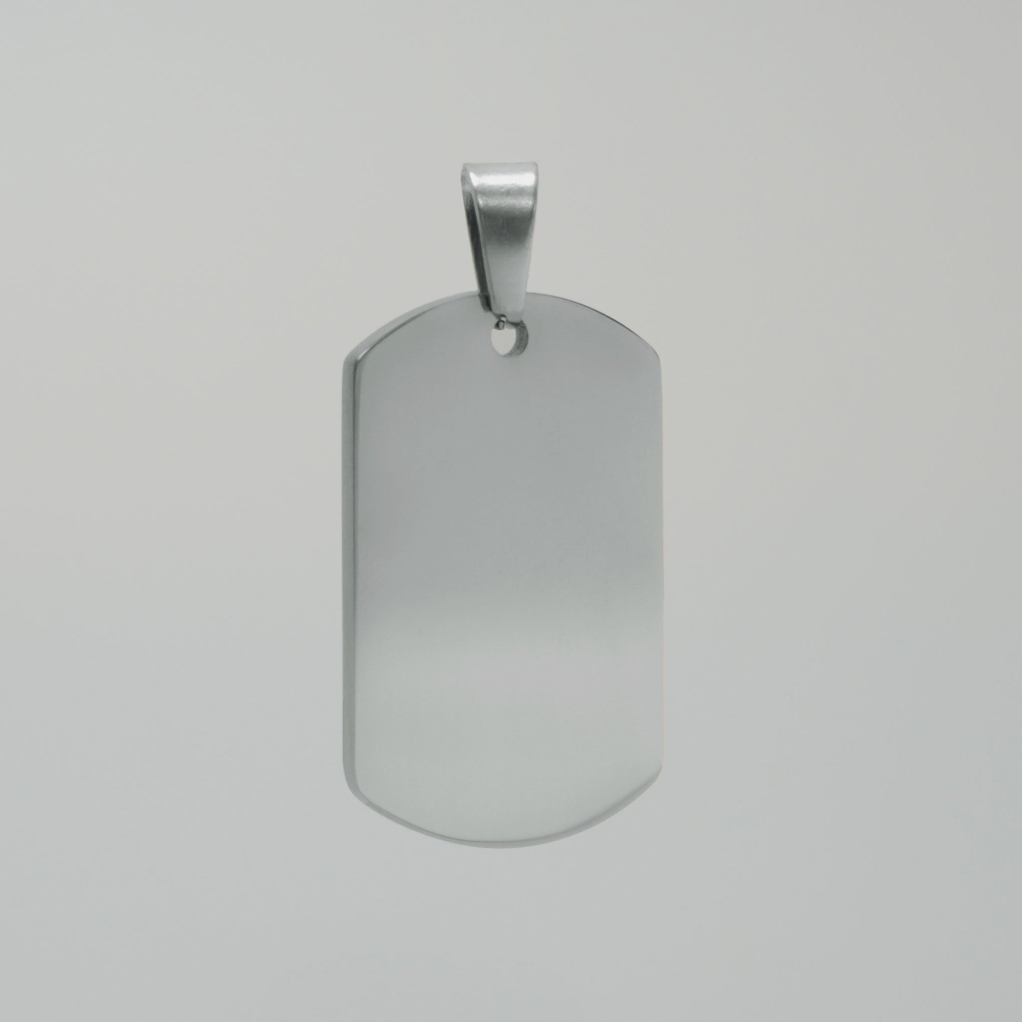 Klassisches Mini Dog Tag in Silber-Natur aus Edelstahl