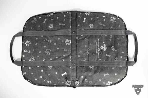 Hunde Reisebett, DOG BED TO GO "SILBERPRINT PFÖTCHEN & HUNDEKNOCHEN"