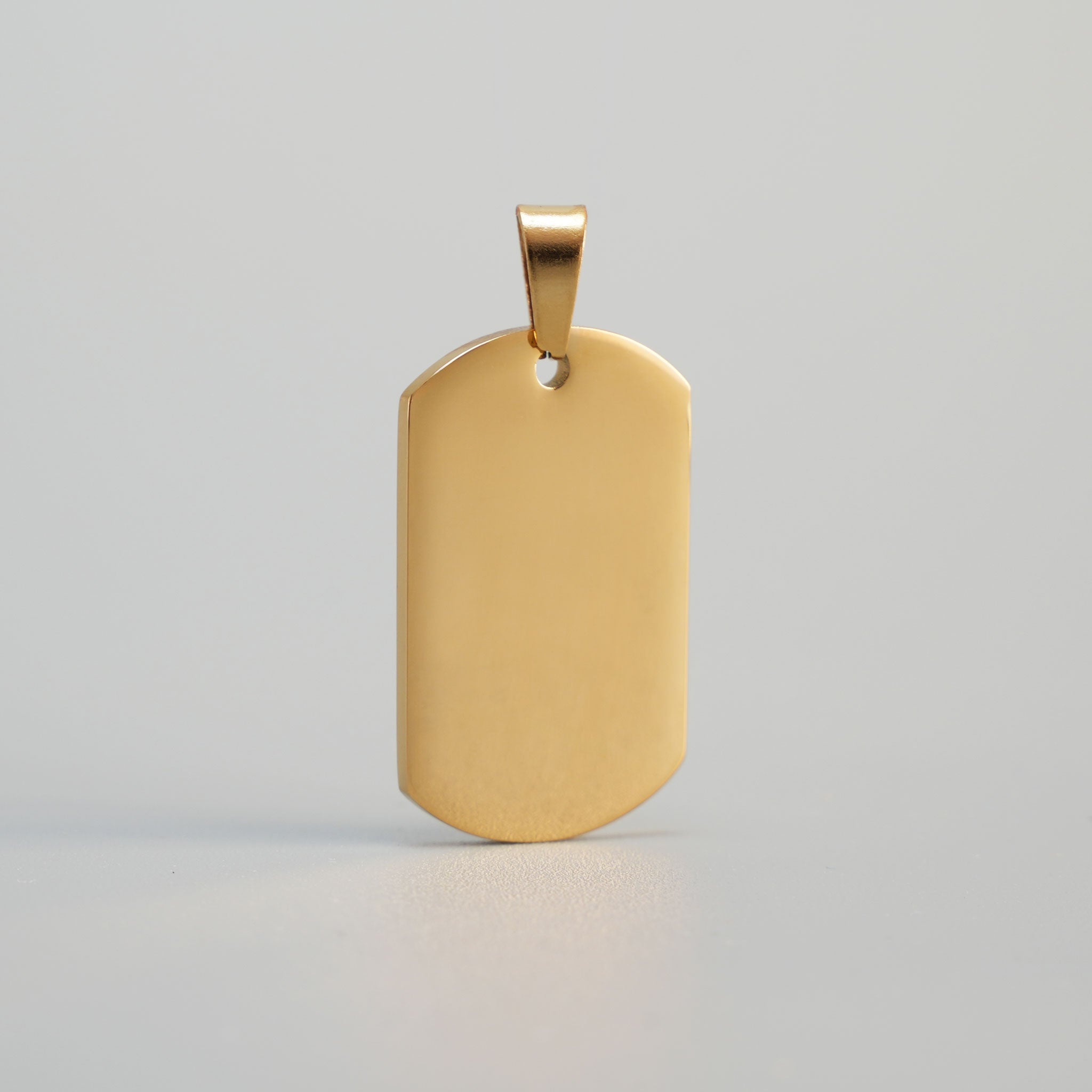 Blanko Mini Dog Tag Anhänger aus Edelstahl in Gold