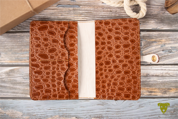 EU pet passport cover KROKO - COGNAC