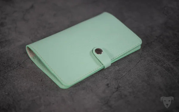 Vaccination certificate cover, EU pet passport cover MINT GREEN