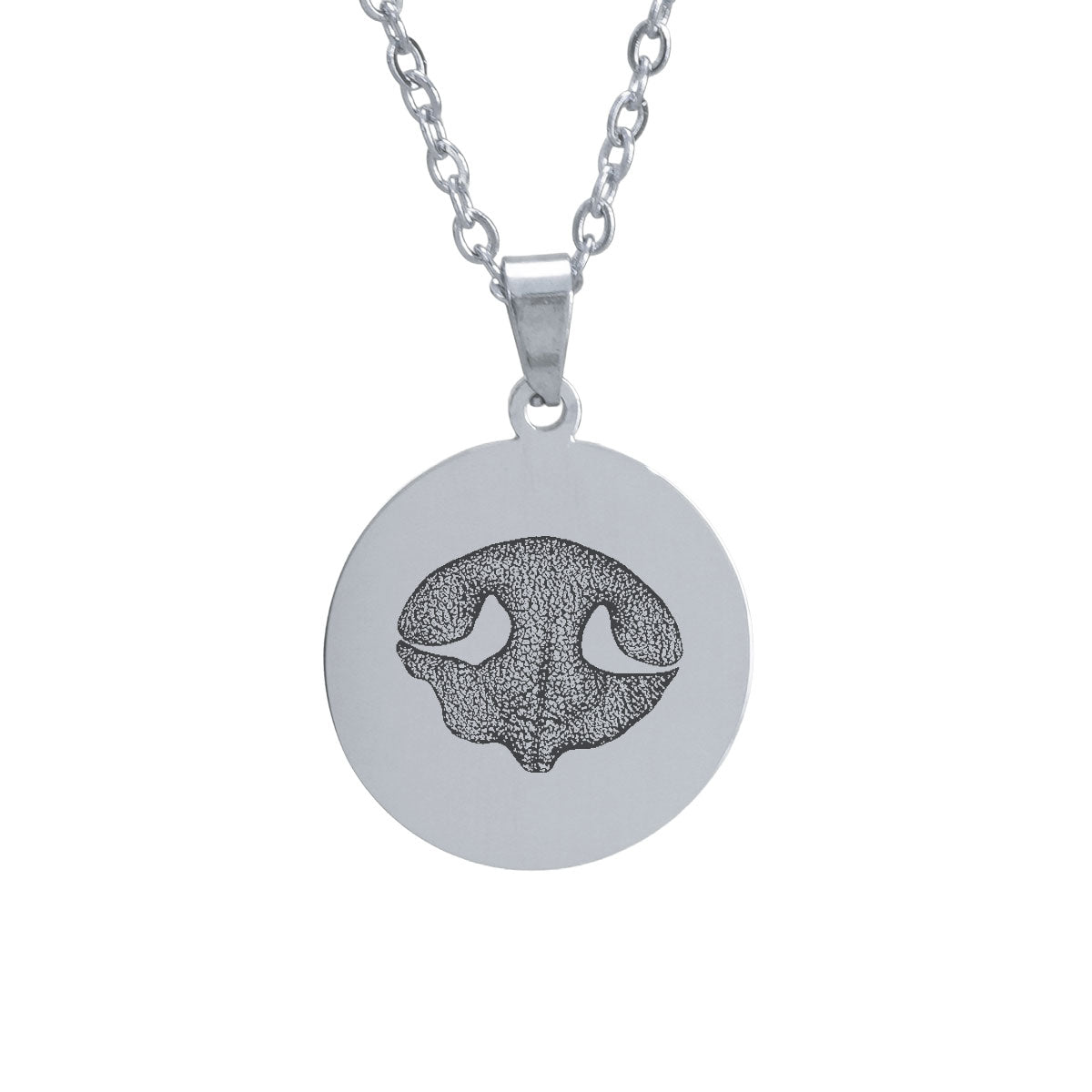 Personalisierte Silberkette mit individuellem Nasenabdruck vom Hund