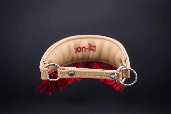 Hunde Halsband handgefertigt, besticktes Leder Halsband mit Quasten, handmade-4-dogs