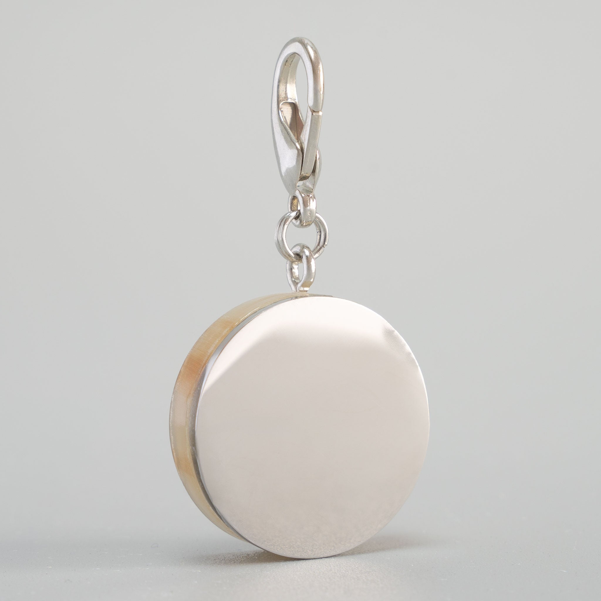 Rückseite einer UNIQUE Hundemarke mit bündiger Edelstahlplatte für die Telefonnummer-Gravur