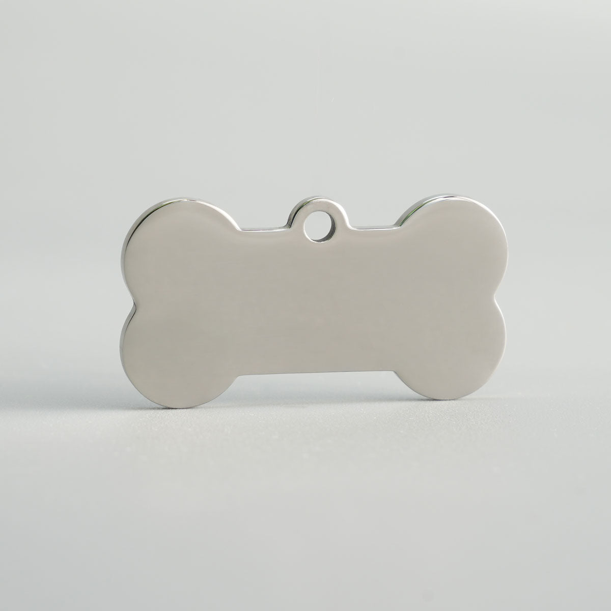 Hundemarke Knochen Edelstahl Silber blanko
