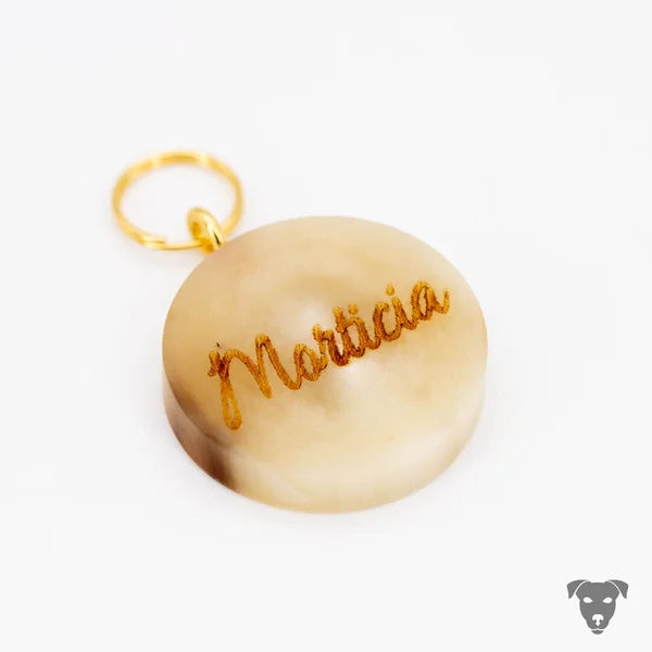 Hundemarke Büffelhorn, natur, 25mm