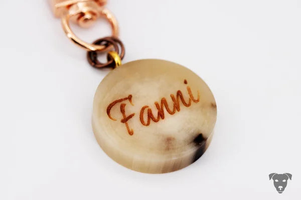 Hundemarke Büffelhorn, natur, 25mm