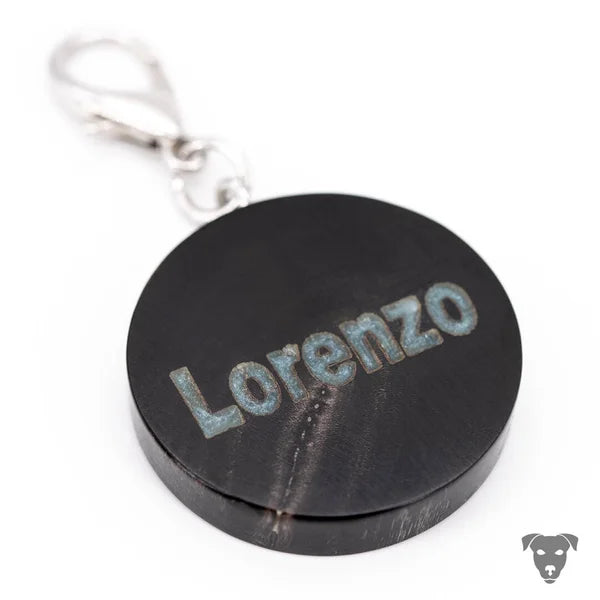 Exklusive, personalisierte Hundemarke aus echtem Büffelhorn & Edelstahl