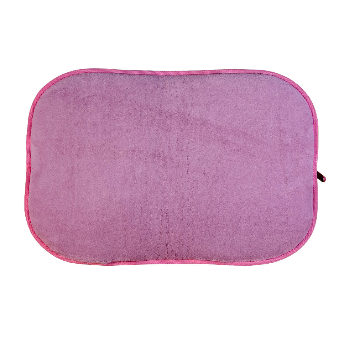 Dog Bed To Go LIGHT Hundereisebett mit fliederfarbener Microfaser-Liegefläche, 4 cm Polsterung und pinker Einfassung von handmade4dogs