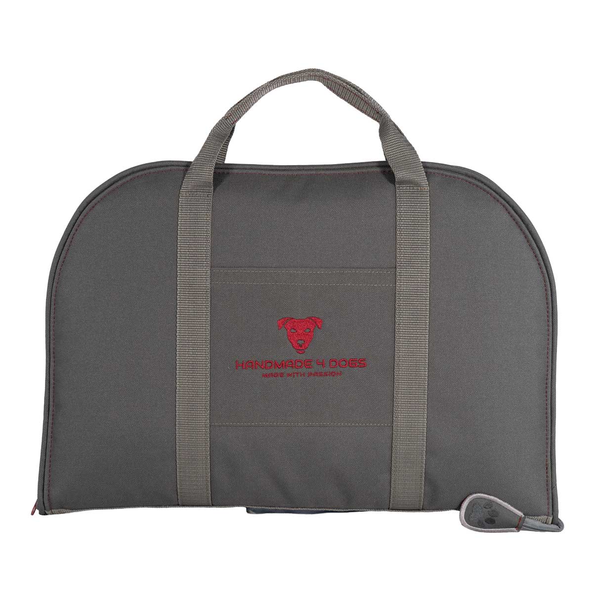 Hundereisebett Dog Bed To Go Grau Rubinrot geschlossen von vorne
