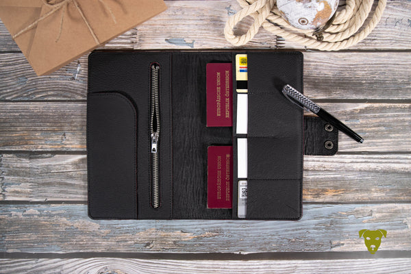 Travel Wallet KROKO - RED/BLACK