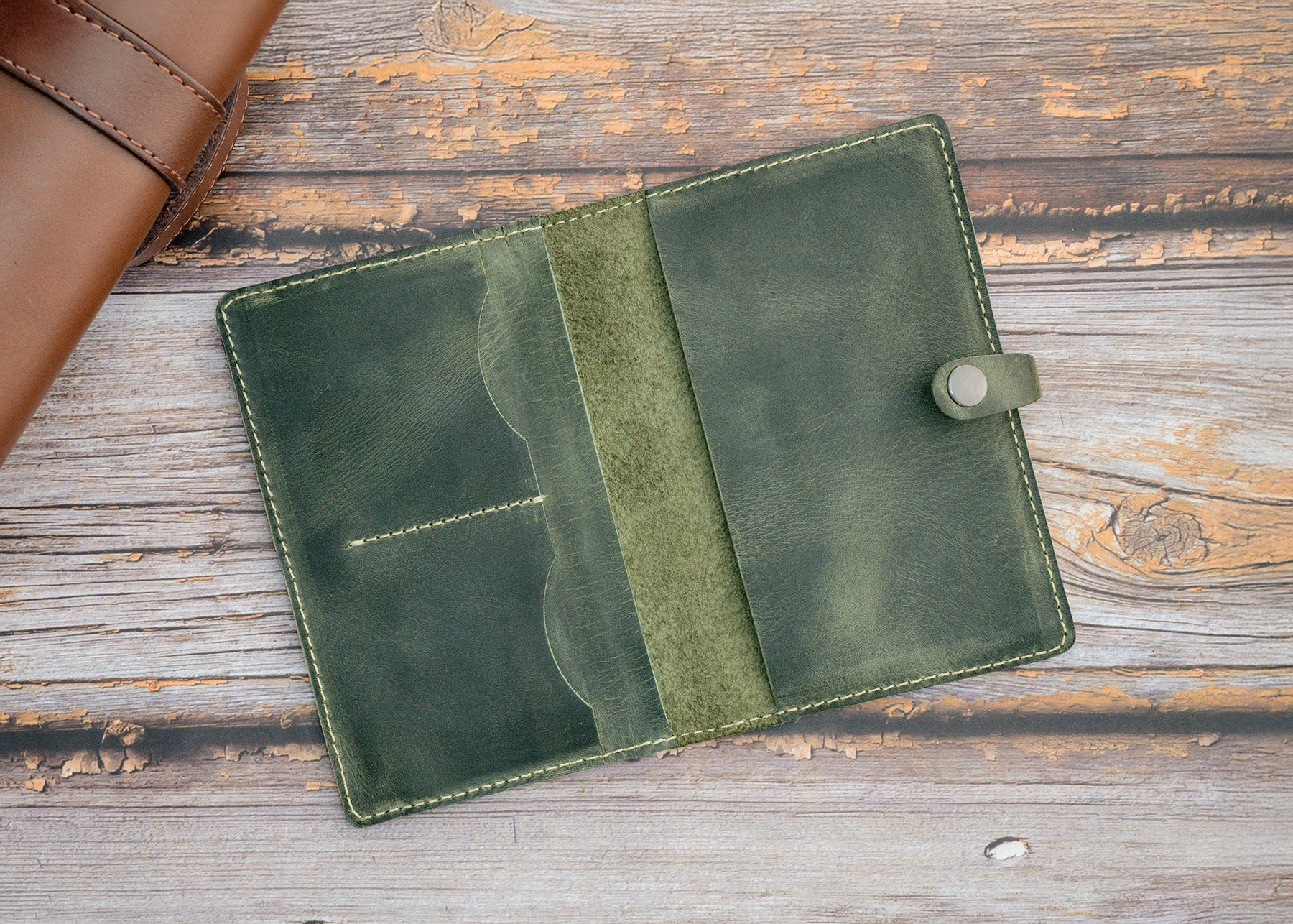 Impfpasshülle olivfarbenes Crazy Horse