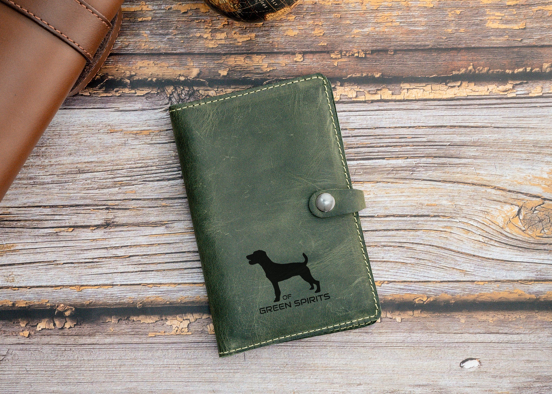 Impfpasshülle olivfarbenes Crazy Horse