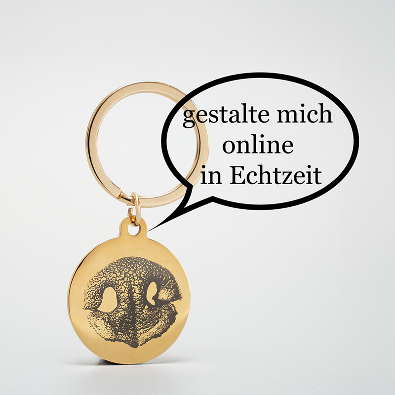 Schlüsselanhänger mit Abdruck - runde oder eckige Form