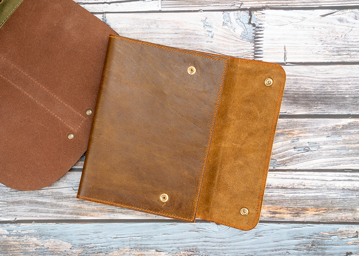 Notizbuch Cover für A5, Wasserbüffelleder braun-schlamm