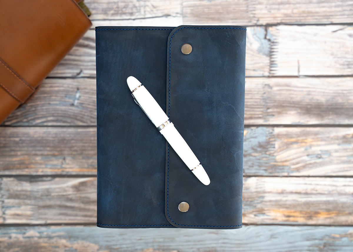 Notizbuch Cover für A5, crazy horse dunkel blau