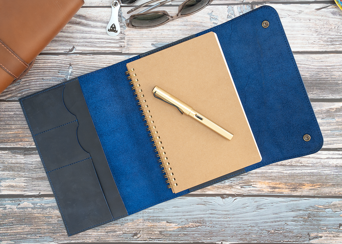 Notizbuch Cover für A5, crazy horse dunkel blau