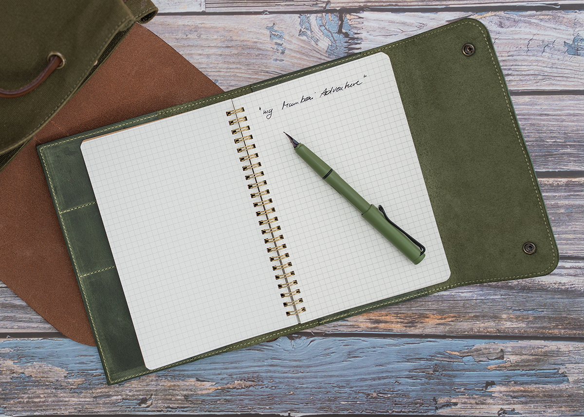 Notizbuch Cover für A5, crazy horse dunkel grün