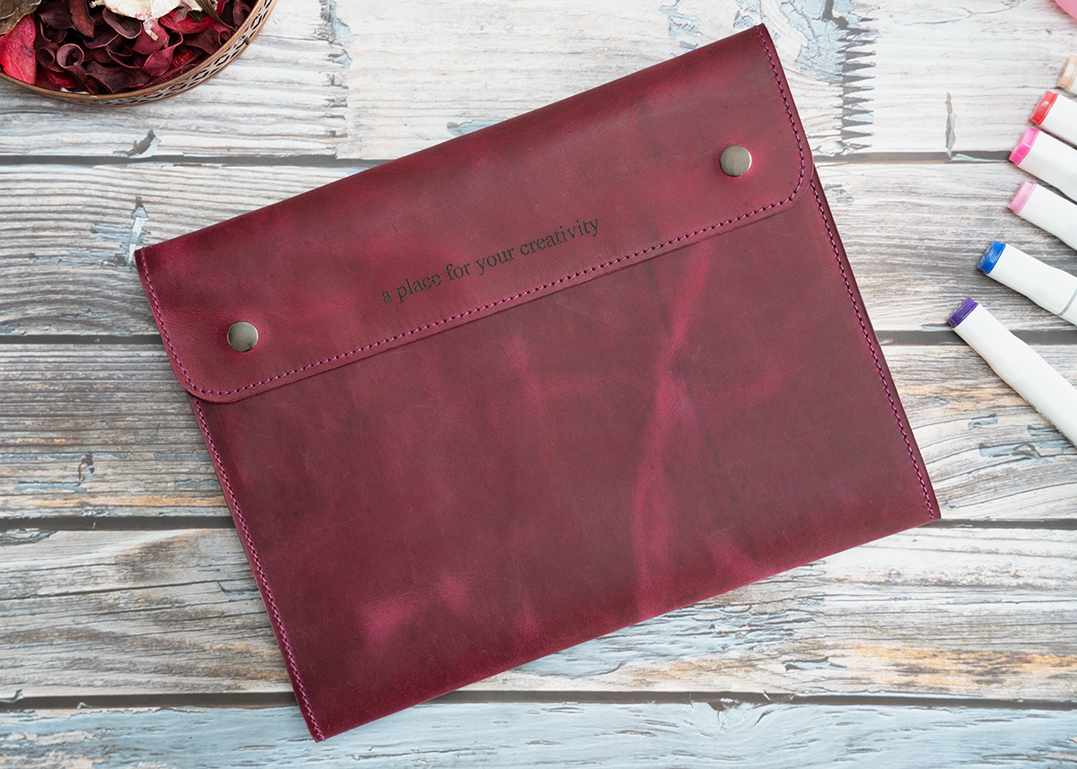 Notizbuch Cover für B5, crazy horse magenta