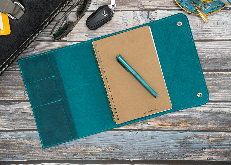 Notizbuch Cover für A5, crazy horse türkis