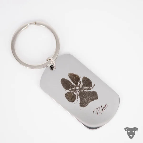 handmade-4-dogs, laser gravierter Schlüsselanhänger, Schmuck mit graviertem Pfotenabdruck, graviertem Nasenabdruck vom Hund, graviertem Baby Fußabdruck, gravierter Fingerabdruck