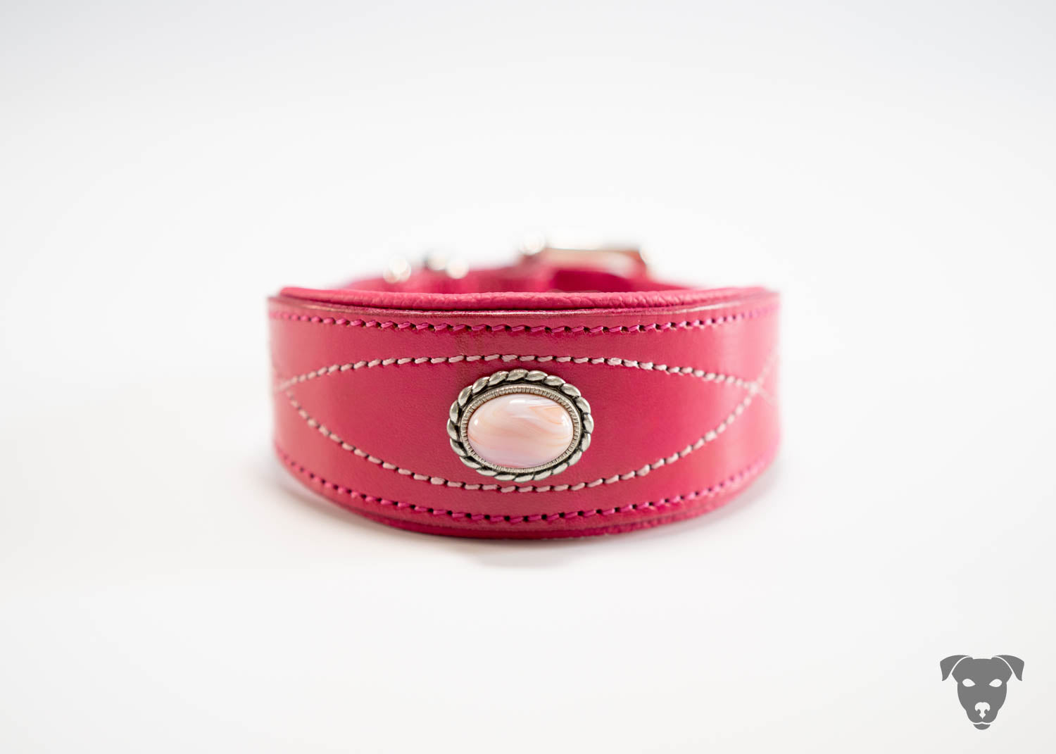 Riemen Halsband, Hunde Halsband handgefertigt, Halsband Konfigurator, DIY Hundehalsband, Riemen Halsband  handmade-4-dogs, Gunslinger Stepp, Halsband mit echtem Halbedelstein, Hunde Halsband mit Achat